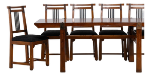 19th Century France Black Wood Dining Set