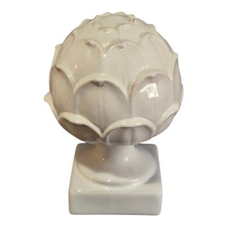 Decorative Ceramic White Artichoke Sculpture For Sale