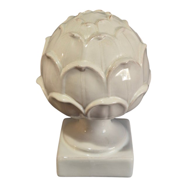 Decorative Ceramic White Artichoke Sculpture For Sale