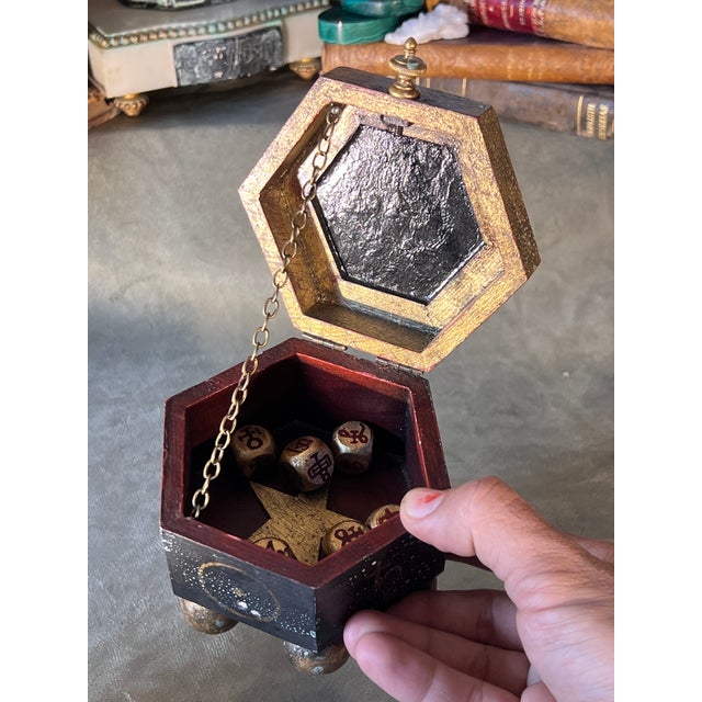 Custom-Crafted Set of Occult Divination & Astrological Dice With Planetary Altar Trinket Box For Sale - Image 4 of 10