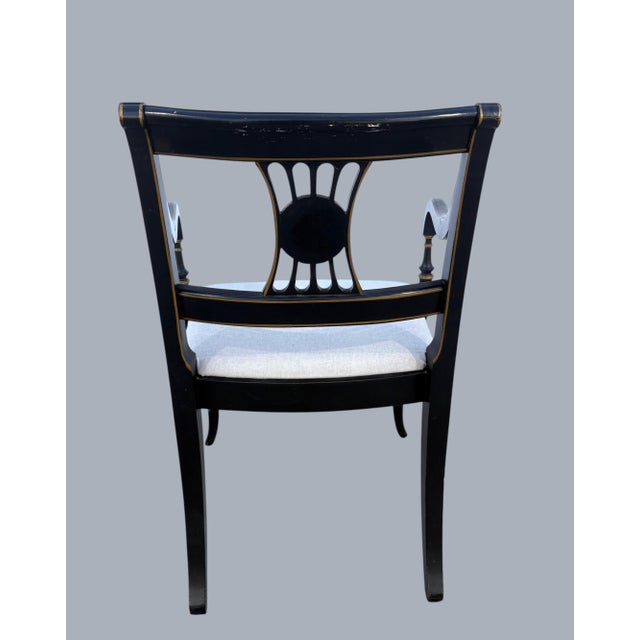 Regency Style Chinoiserie Dining Chairs Set of 6 For Sale - Image 4 of 5