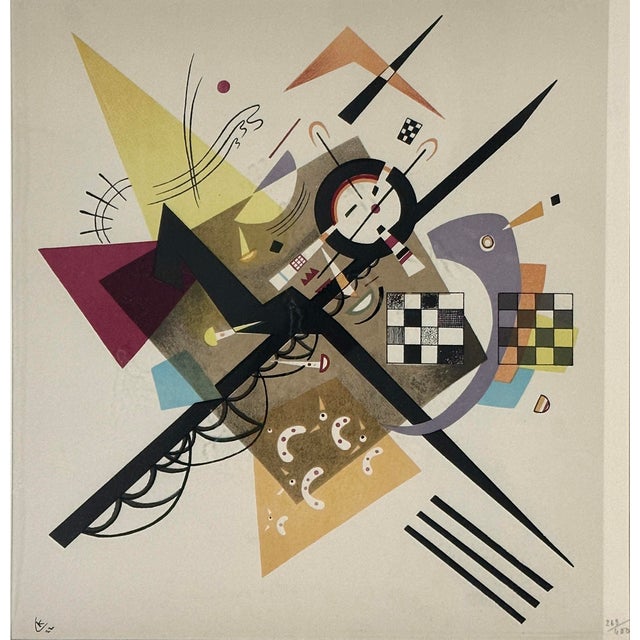 Wassily Kandinsky (1866-1944) - Vintage ‘Fond Blanc’ Lithograph on Art Paper, Numbered . Signed and dated in plate in the...