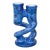 Vintage Handcrafted Blue West-African Soapstone Candleholders- S/2 For Sale