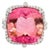 13.80 Carat Pink Tourmaline Diamond 14k White Gold Ring, Size 8 For Sale