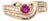 18k Yellow Gold Ring With 0.29ct Ruby & 0.31ct Diamond Accents For Sale