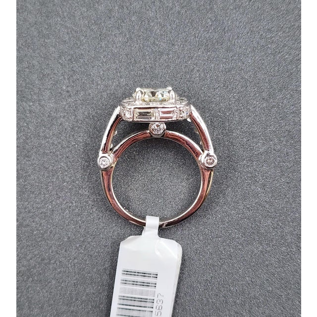 Silver 2.00 Ct Diamond Engagement Ring Size 5.5 For Sale - Image 8 of 9