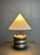 Fantastic modernist table lamp ( attributed to France ), ca 1950s -1960s, silver plate on copper base ( new shade ). This...