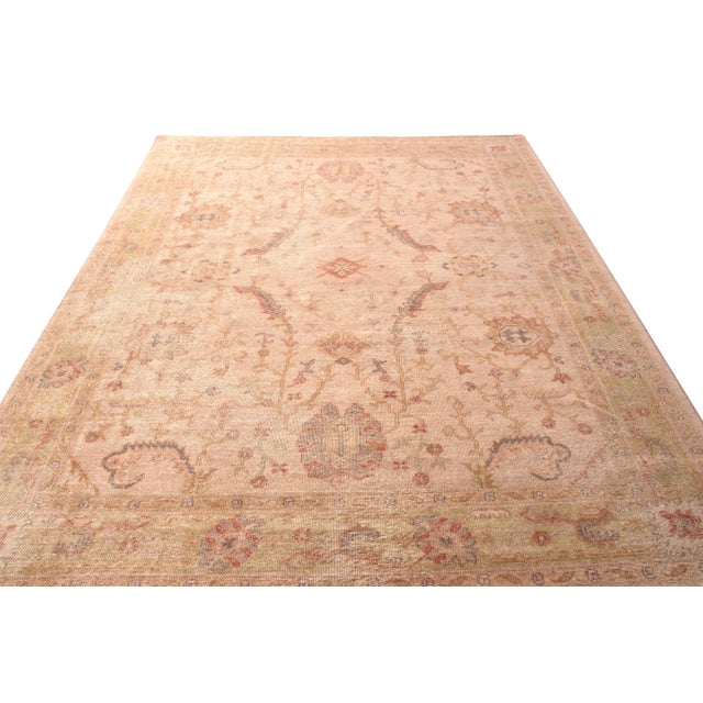 Tribal Rug & Kilim’s Traditional Floral Scroll Rug in Rose Gold, 8x10 For Sale - Image 3 of 7