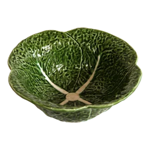 Vintage Trompe l'Oeil Cabbage Leaf Serving Bowl From Portugal Aka Cabbageware