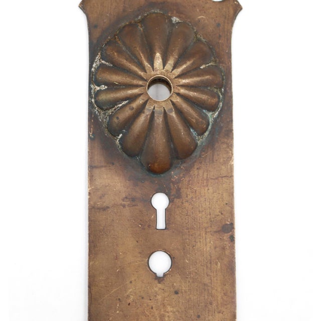 Art Nouveau Antique 19 In. Art Nouveau Bronze Entry Door Back Plate For Sale - Image 3 of 5