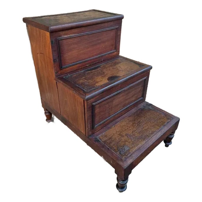 Early 20th Century Antique English Regency Style Library or Bed Step ...