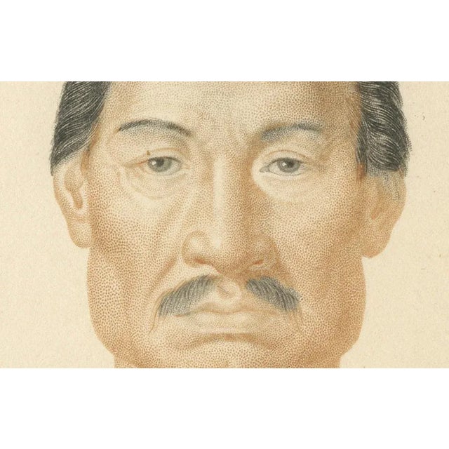 Title: Handcolored Engraving of African and Charrúa Men, Paris 1849, from d'Orbigny's 'Dictionnaire Universel d'Histoire...