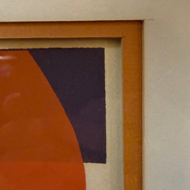 Orange 1970s Modernist Framed Paper Cut Collage "Bar Bodies" by Jean R Nelson For Sale - Image 8 of 8