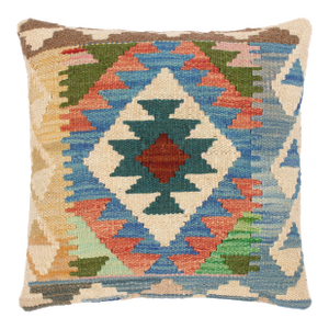 Bohemian Turkish Mikki Hand Woven Kilim Throw Pillow