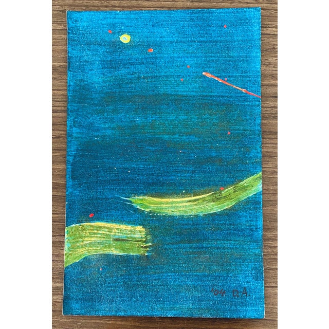 Don Ahn, Gestural Abstraction, Miniature Abstract Expressionist Korean Modernist Painting, 2004 For Sale