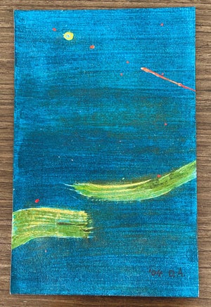 Don Ahn, Gestural Abstraction, Miniature Abstract Expressionist Korean Modernist Painting, 2004