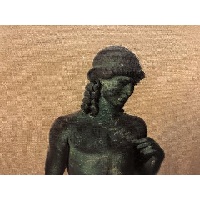 Textile Robert Douglas Hunter 20th C. American Artist. Realist Painting Apollo Statue For Sale - Image 7 of 8