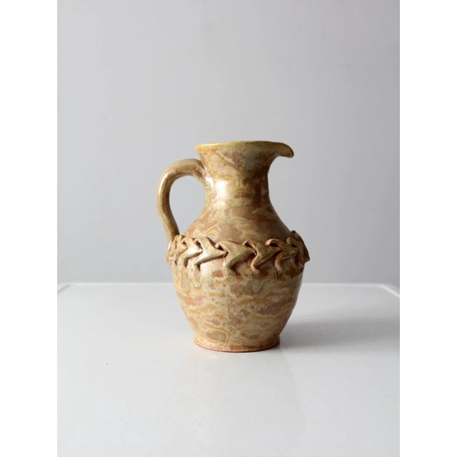 Late 20th Century Vintage Ries Studio Pottery Pitcher For Sale - Image 5 of 11