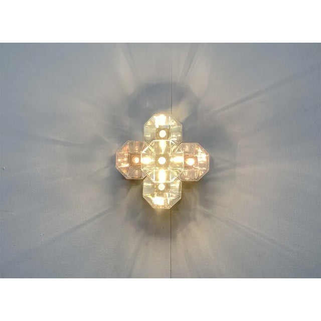 Vintage German Space Age Chrome & Glass Wall or Ceiling Lamp by Motoko Ishii for Staff For Sale - Image 18 of 18