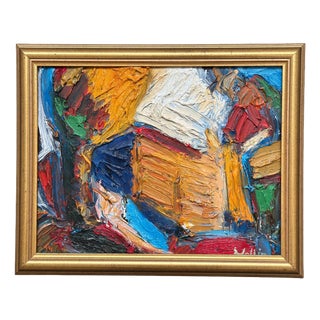 Anders Wallin, Abstract Composition, 1980s, Oil on Panel, Framed For Sale