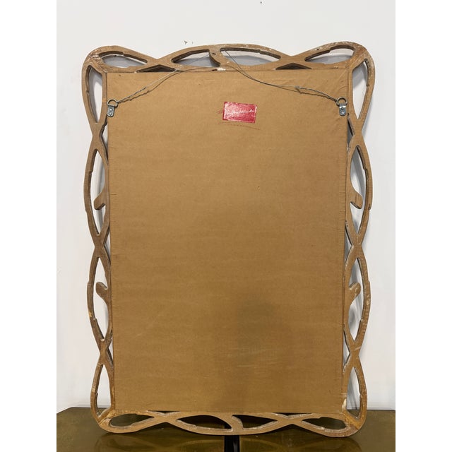 Wood Italian Faux Bois Wall Mirror With Carved Wood Frame, Rustic Style For Sale - Image 7 of 9