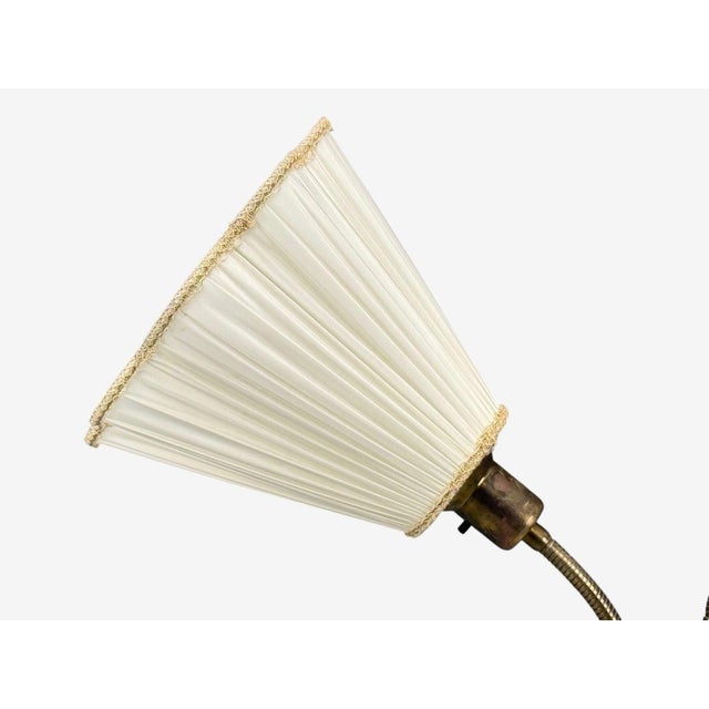 Wood Nybro Armaturfabrik, Floor Lamp, Wood, Metal, Fabric, Sweden, 1940s For Sale - Image 7 of 16