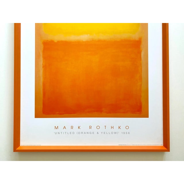 Mid-Century Modern Mark Rothko Vintage Lithograph Print Framed Abstract Expressionist Poster " Untitled ( Orange & Yellow ) " 1956 For Sale - Image 3 of 13