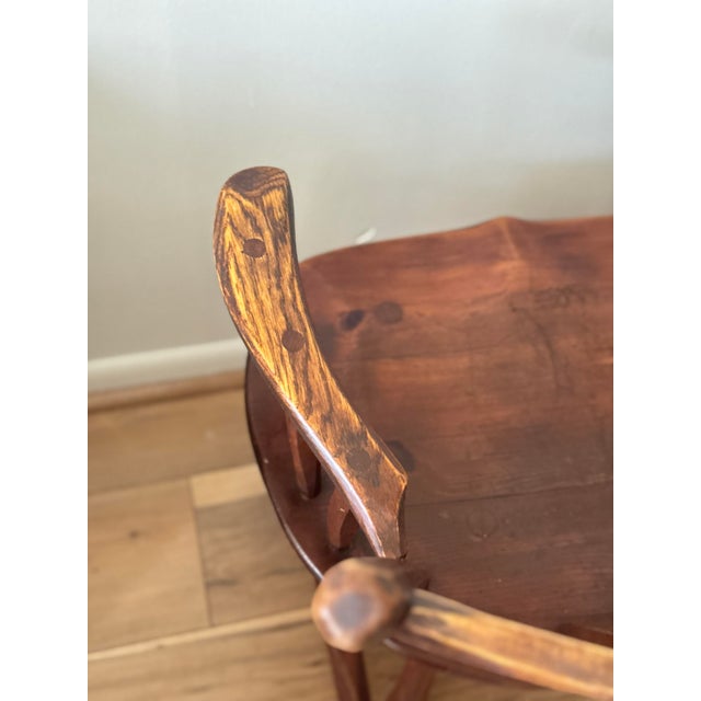Mid 20th Century Set of 4 Rustic Solid Wood Windsor Style Dining Chairs by Hunt Furniture For Sale - Image 11 of 11
