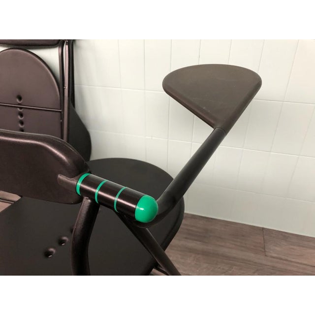 1980s Vintage Italian Flap Chairs by Paolo Parigi, 1980s, Set of 3 For Sale - Image 5 of 18