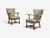Danish Cabinetmaker, Armchairs, Oak, Gray Wool, Denmark, 1950s For Sale - Image 4 of 12