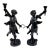 Vtg. Large Bronze Neo-Classic Style Cherub Candle Holders For Sale
