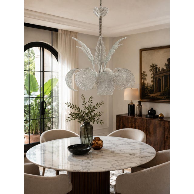 Murano Glass Chandelier attributed to Ercole Barovier, 1940s For Sale - Image 9 of 18