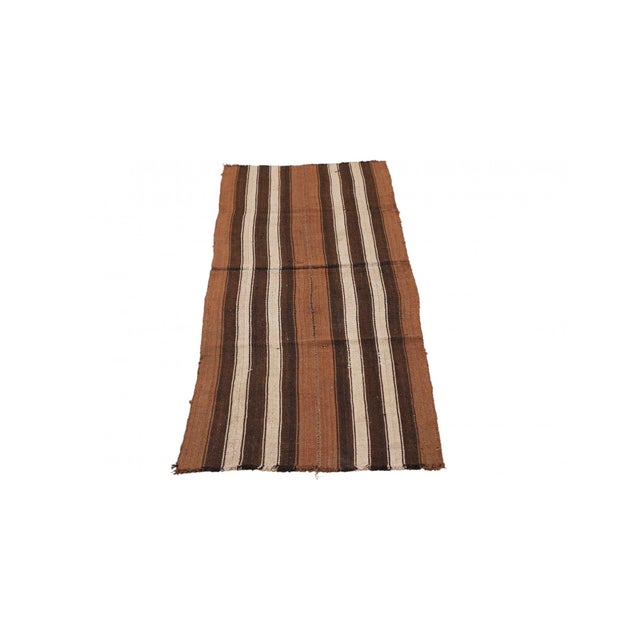 Vintage handwoven natural wool kilim rug from Kars region of Turkey. Approximatelly 50-60 years old. In very good...