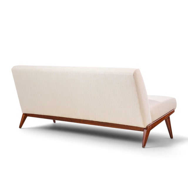 Wood Jens Risom for Knoll Mid Century Walnut Settee Sofa For Sale - Image 7 of 9