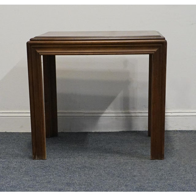 Wood Altavista Lane Solid Walnut Rustic Americana 28" Square Accent End Table W. Parquet Top For Sale - Image 7 of 8