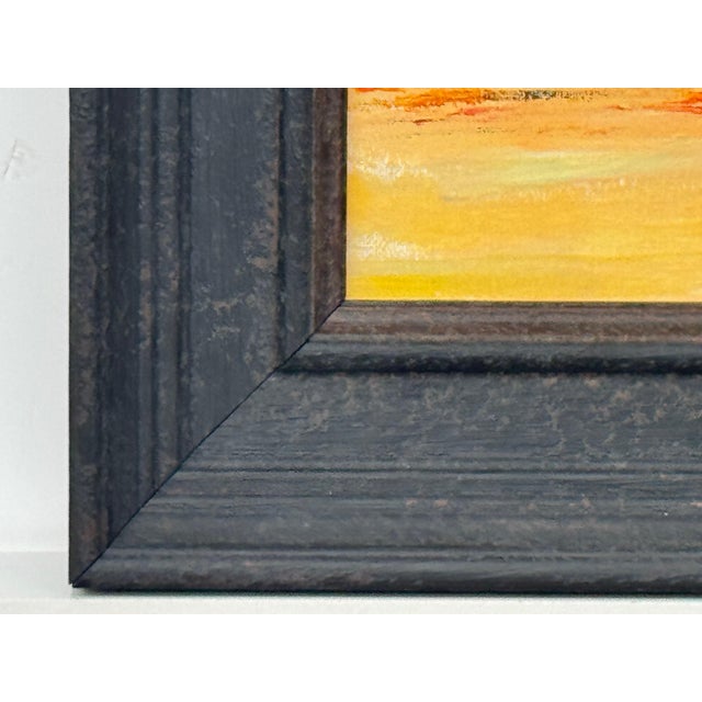 Small Square Abstract Canvas Art Study with Red & Yellow by Contemporary Artist 2025 For Sale - Image 9 of 13