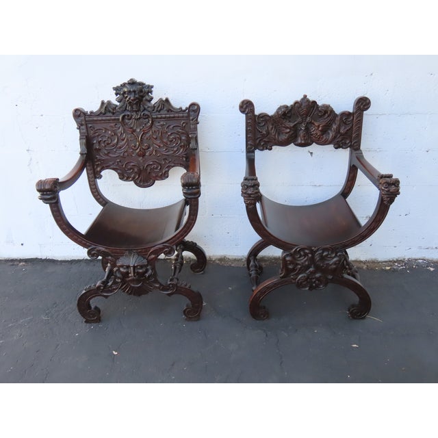 This Two Chairs is made of wood, solid wood, oak, and tiger oak. This rare his and hers chairs were made in the late...