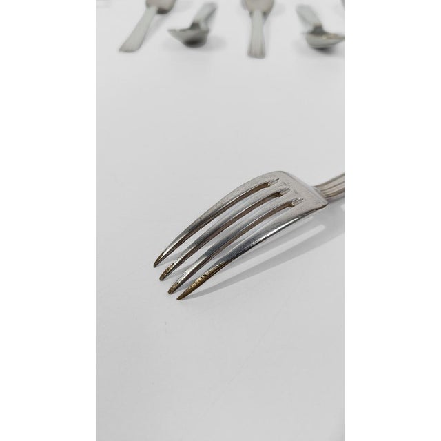 Art Deco Silver-Plated Flatware by Luc Lanel for Christofle, 1930s, Set of 32 For Sale - Image 15 of 18