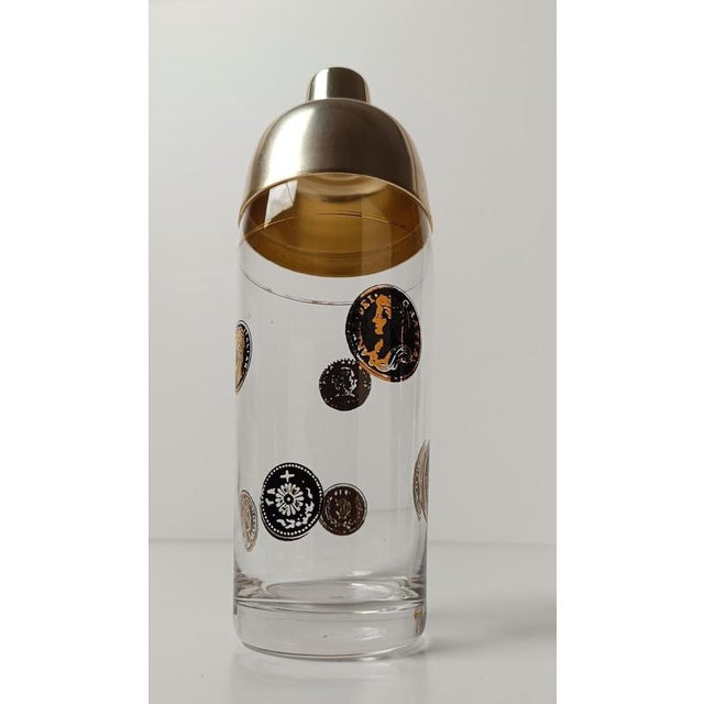 Mid-Century Italian Glass Cocktail Shaker with Coins Decor, 1950s For Sale - Image 12 of 18