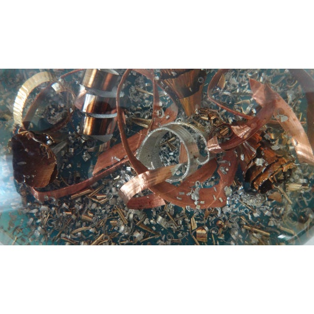 Vintage Lucite/Resin Paperweight With Metal Shavings For Sale In New York - Image 6 of 8