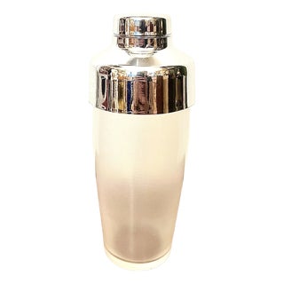 French Shaker in Frosted Glass and Metal, 1978 For Sale