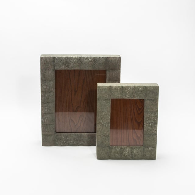 Gray Picture Frame 8x10” in Quilted Grey Shagreen by R&y Augousti For Sale - Image 8 of 10