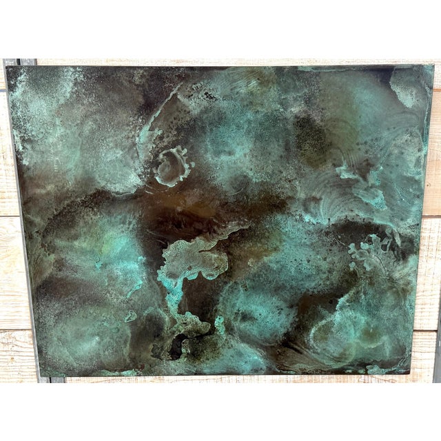 Treloar, Shallow Water, Verdigris-Patinated Copper Panel, No. 3000/c, 36" x 44" A striking verdigris-patinated copper wall...
