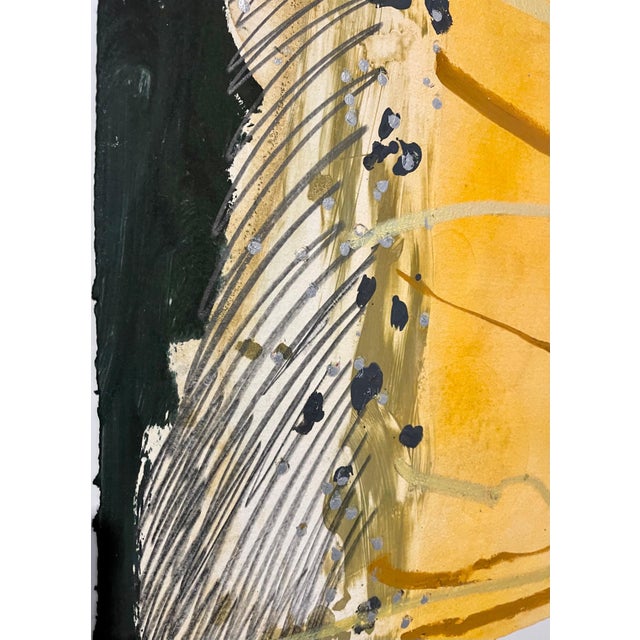 Stanley Boxer, Stanley Boxer Mixed Media Abstract Expressionist Painting on Paper, Gold, 1987 For Sale - Image 4 of 16