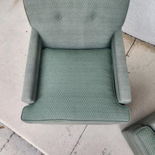 MCM Carr & Company Lounge Chairs Swivel Low Profile Pair For Sale In Miami - Image 6 of 11