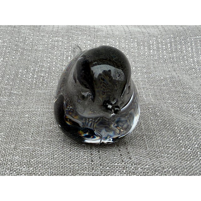 Vintage Smokey Gray Art Glass Bird Figure For Sale - Image 9 of 11