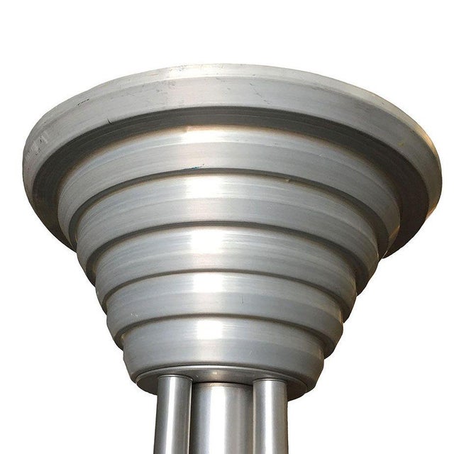 1980s 1980s Large Art Deco Revival Machine Age Torchiere Floor Lamp, Pair For Sale - Image 5 of 8