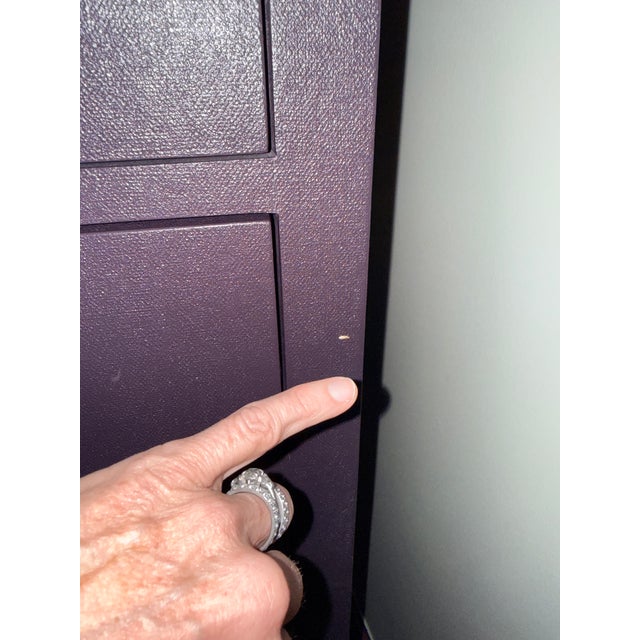 Traditional Made Goods Jarin Tallboy in Aubergine Linen For Sale - Image 3 of 10