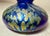 Vintage Hand Blown Kent Fiske Blue Iridescent Art Glass Splatter Vase Sculpture For Sale - Image 11 of 14