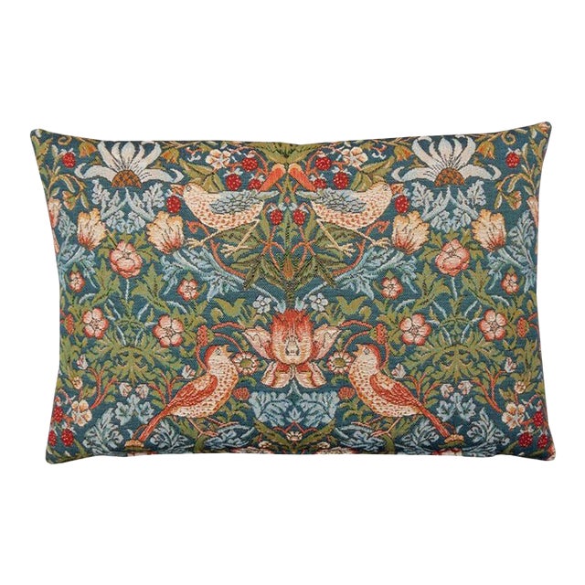 Strawberry Thief Tapestry Cushion With Feather Filler - 33x46cm (13"x18") For Sale